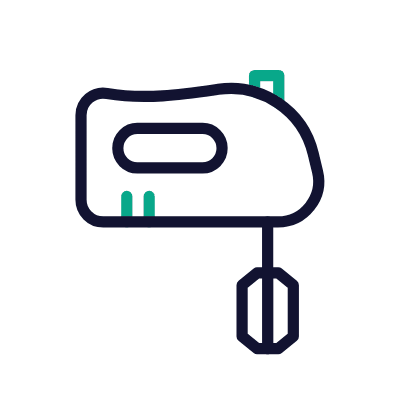 Hand Mixer, Animated Icon, Outline