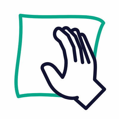 Hand Wiping, Animated Icon, Outline