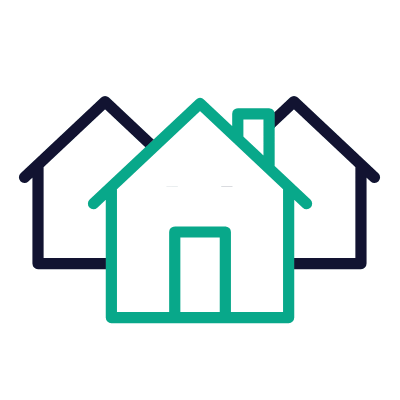 Houses, Animated Icon, Outline