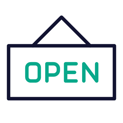 Open Sign, Animated Icon, Outline