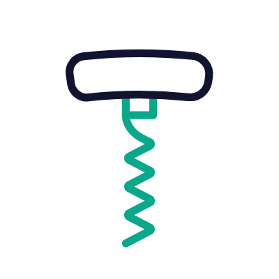 Corkscrew, Animated Icon, Outline