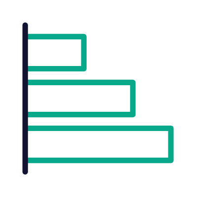 Bar Chart Horizontal Grow, Animated Icon, Outline