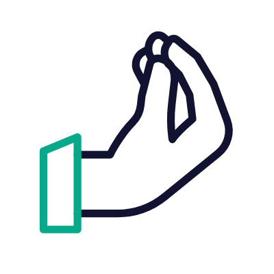 Pinched Fingers, Animated Icon, Outline
