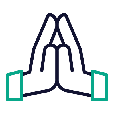 Pray Hands, Animated Icon, Outline