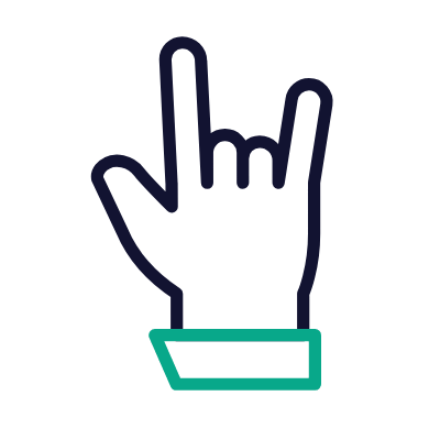 Hand Love you, Animated Icon, Outline