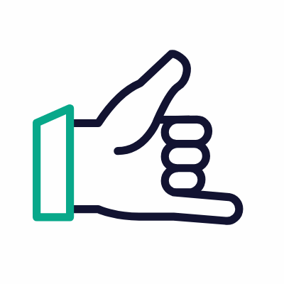 Hand Call Me, Animated Icon, Outline