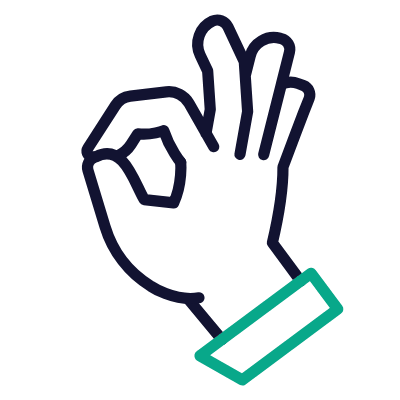 Hand Ok, Animated Icon, Outline