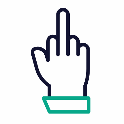 Middle Finger, Animated Icon, Outline