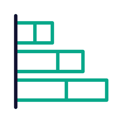 Bar Chart Stacked Grow, Animated Icon, Outline