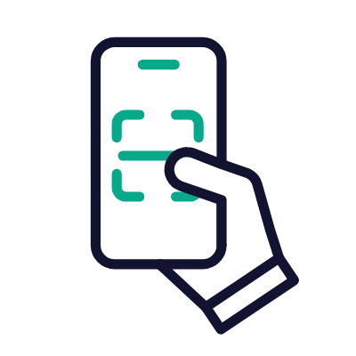 Smartphone QR Code, Animated Icon, Outline