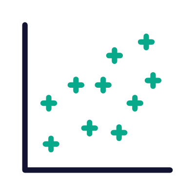 Scatter Plot, Animated Icon, Outline