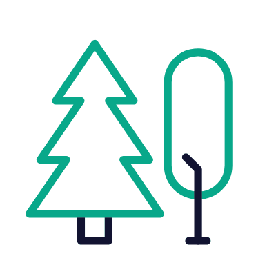 Trees, Animated Icon, Outline