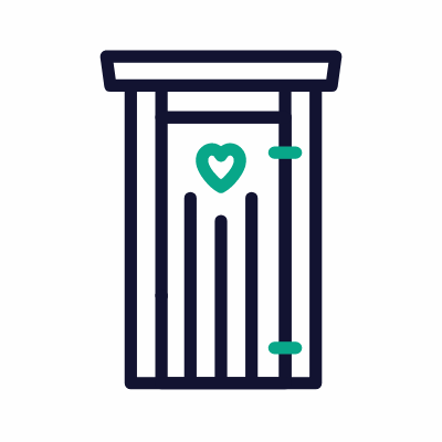 Outdoor Toilet, Animated Icon, Outline