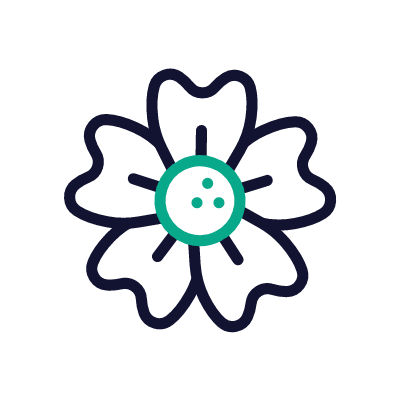 Flower Doodle, Animated Icon, Outline