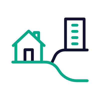 Building Inland, Animated Icon, Outline