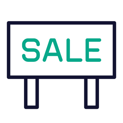 Sale Sign, Animated Icon, Outline