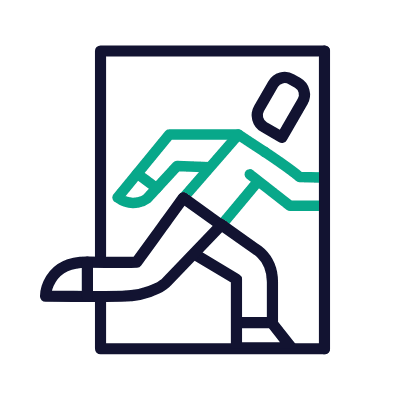 Exit Sign, Animated Icon, Outline