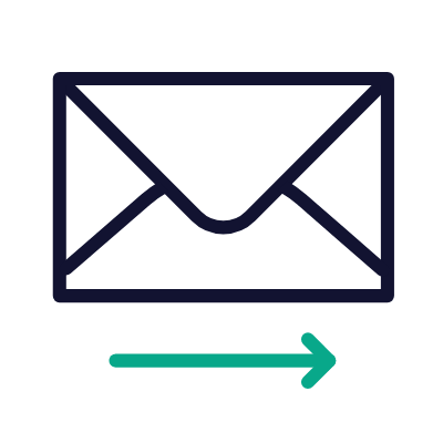 Envelope Right, Animated Icon, Outline