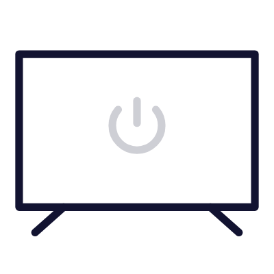 TV Turn On, Animated Icon, Outline
