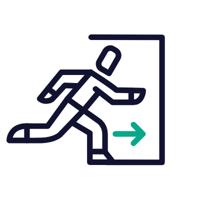Emergency Exit, Animated Icon, Outline