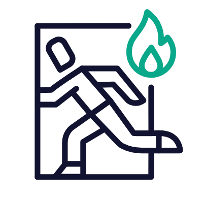 Fire Exit, Animated Icon, Outline