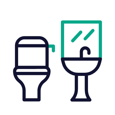 Restroom, Animated Icon, Outline