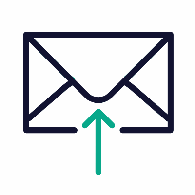 Envelope Up, Animated Icon, Outline