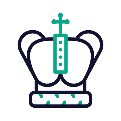 British Queen, Animated Icon, Outline
