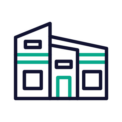 Mansion, Animated Icon, Outline