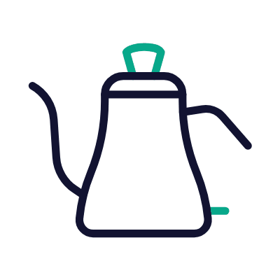 Gooseneck Kettle, Animated Icon, Outline