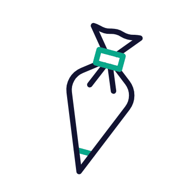 Piping Bag, Animated Icon, Outline