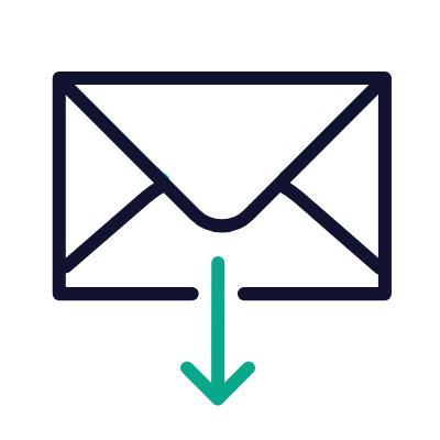 Envelope Down, Animated Icon, Outline