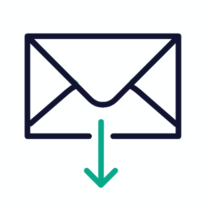 Mail Down, Animated Icon, Outline