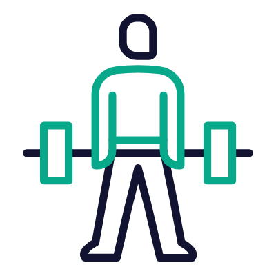 Deadlift, Animated Icon, Outline