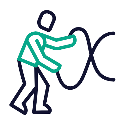 Battle Ropes, Animated Icon, Outline