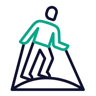 Ski Simulator, Animated Icon, Outline