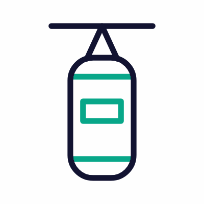 Punching Bag, Animated Icon, Outline