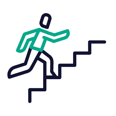 Stair Climbing, Animated Icon, Outline