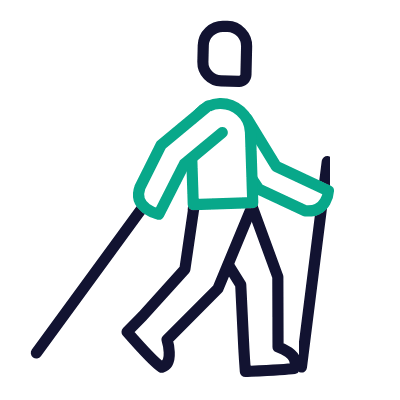 Nordic Walking, Animated Icon, Outline