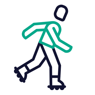 Roller Skating, Animated Icon, Outline