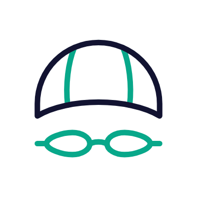 Swimmer Cap, Animated Icon, Outline