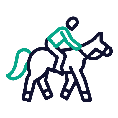 Horseback Riding, Animated Icon, Outline