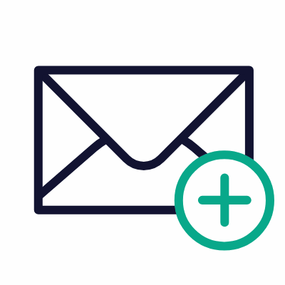 Envelope Plus, Animated Icon, Outline