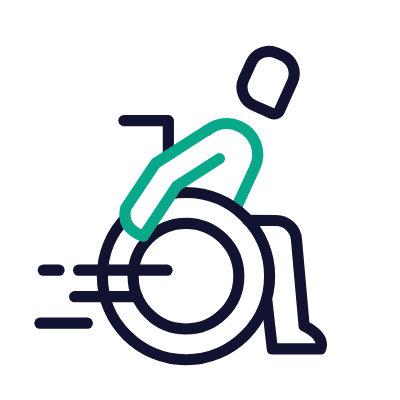 Person Disabled Fast, Animated Icon, Outline