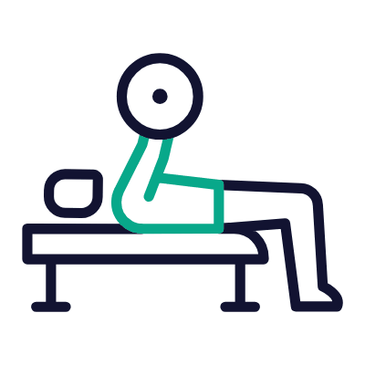 Bench Press, Animated Icon, Outline
