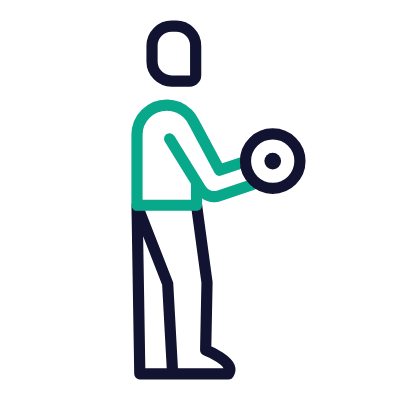 Dumbbells, Animated Icon, Outline