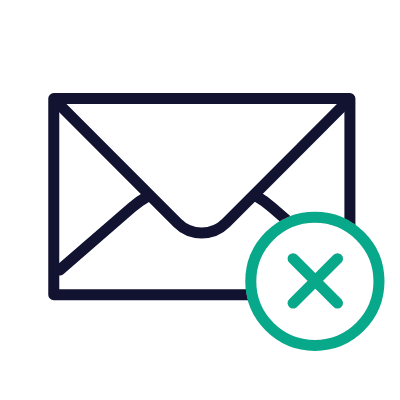 Mail Cross, Animated Icon, Outline