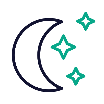 Moon Stars, Animated Icon, Outline