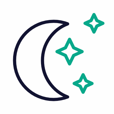 Night Sky, Animated Icon, Outline