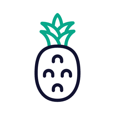Pineapple, Animated Icon, Outline
